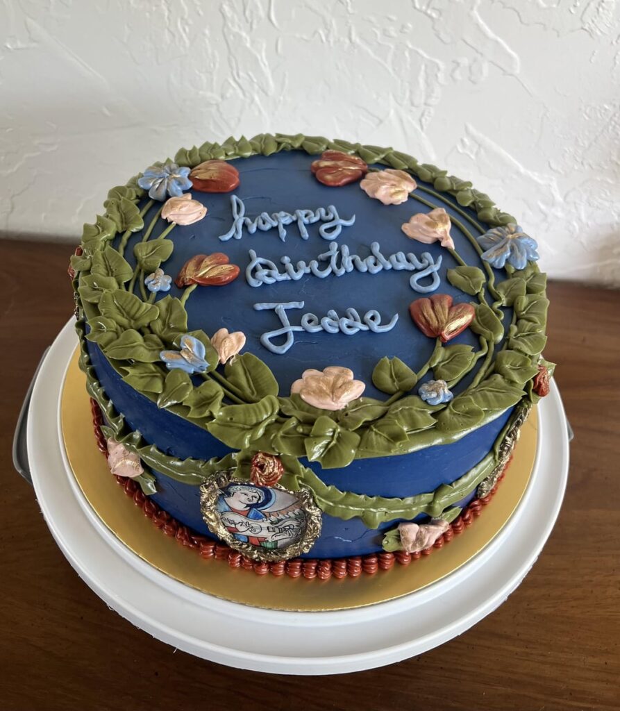 illuminated manuscript themed cake for my friend’s 31st! illuminated manuscript themed cake for my friend’s 31st!