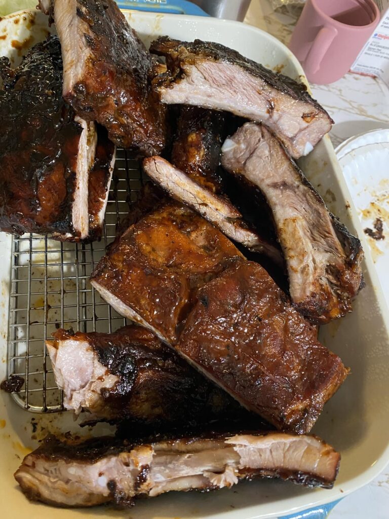 Second time smoking ribs, first time doing them sous vide. Delicious!