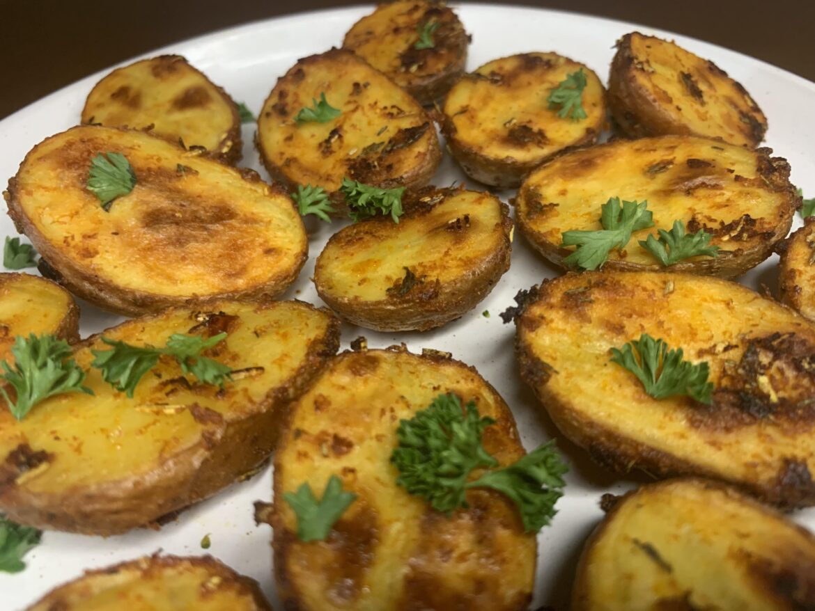 Mediterranean roasted small potatoes with lemon recipe