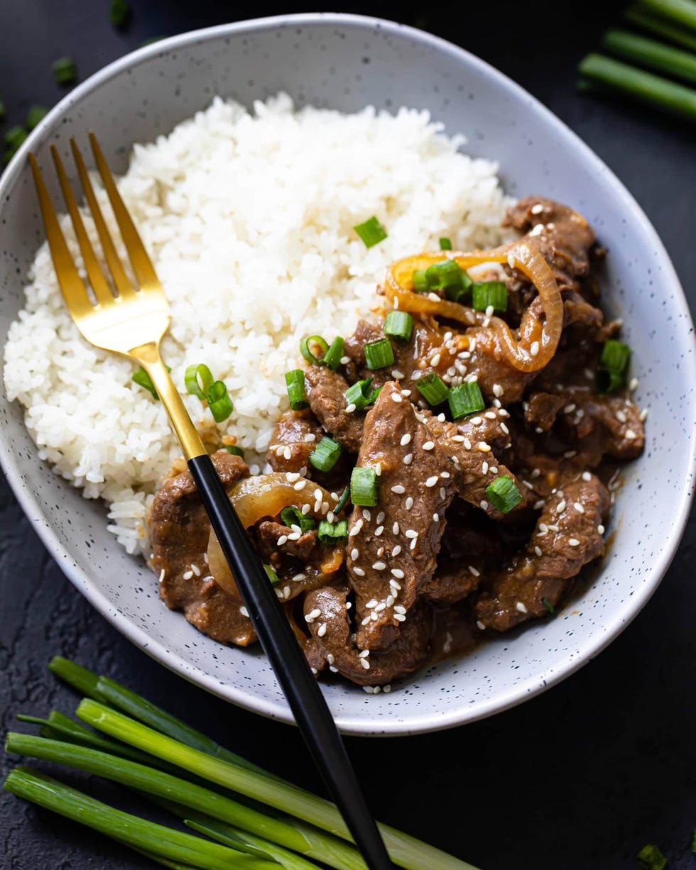 onion recipes ginger beef and onion rice bowls