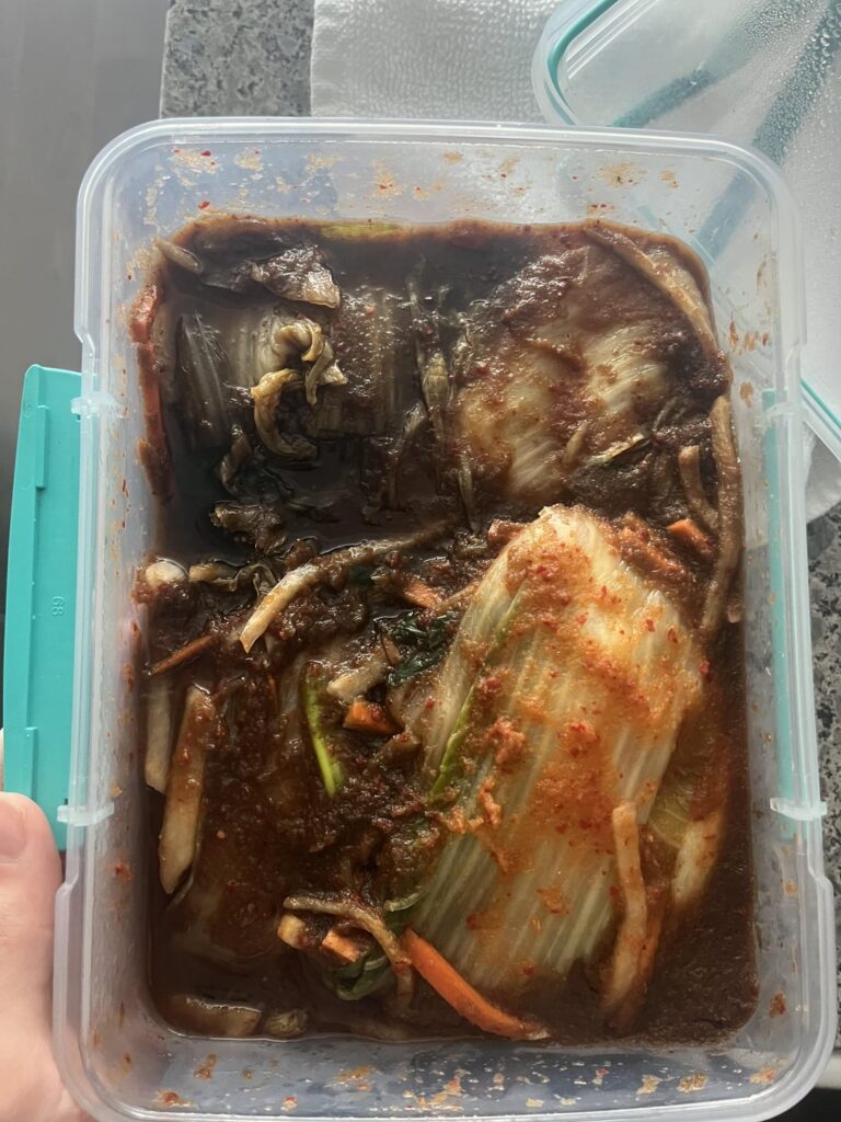 What happened to my kimchi?! I’ve been making it for a while and this is the first time it’s come out like this… it’s been sitting in the fridge fermenting.
