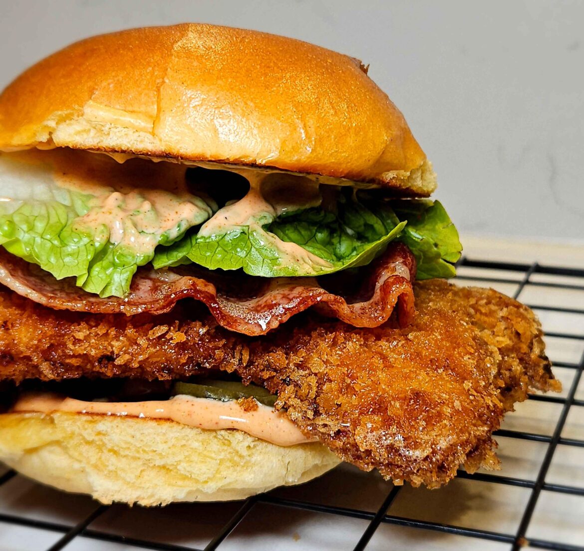 Panko fried chicken & bacon sandwich [OC]