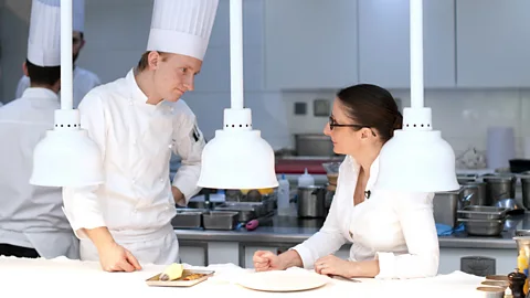 Andrea Savorani Neri Anne-Sophie Pic consults with her team about the day’s best food pairings (Credit: Andrea Savorani Neri)