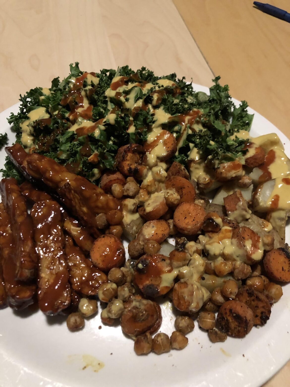 Ugly pic but delicious dinner; 516 cal, 31g protein