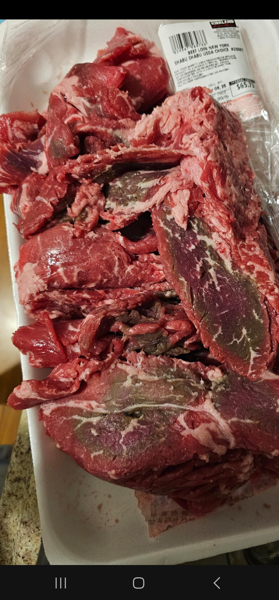 Costco Beef Loin New York shabu shabu cut Costco Beef Loin New York shabu shabu cut