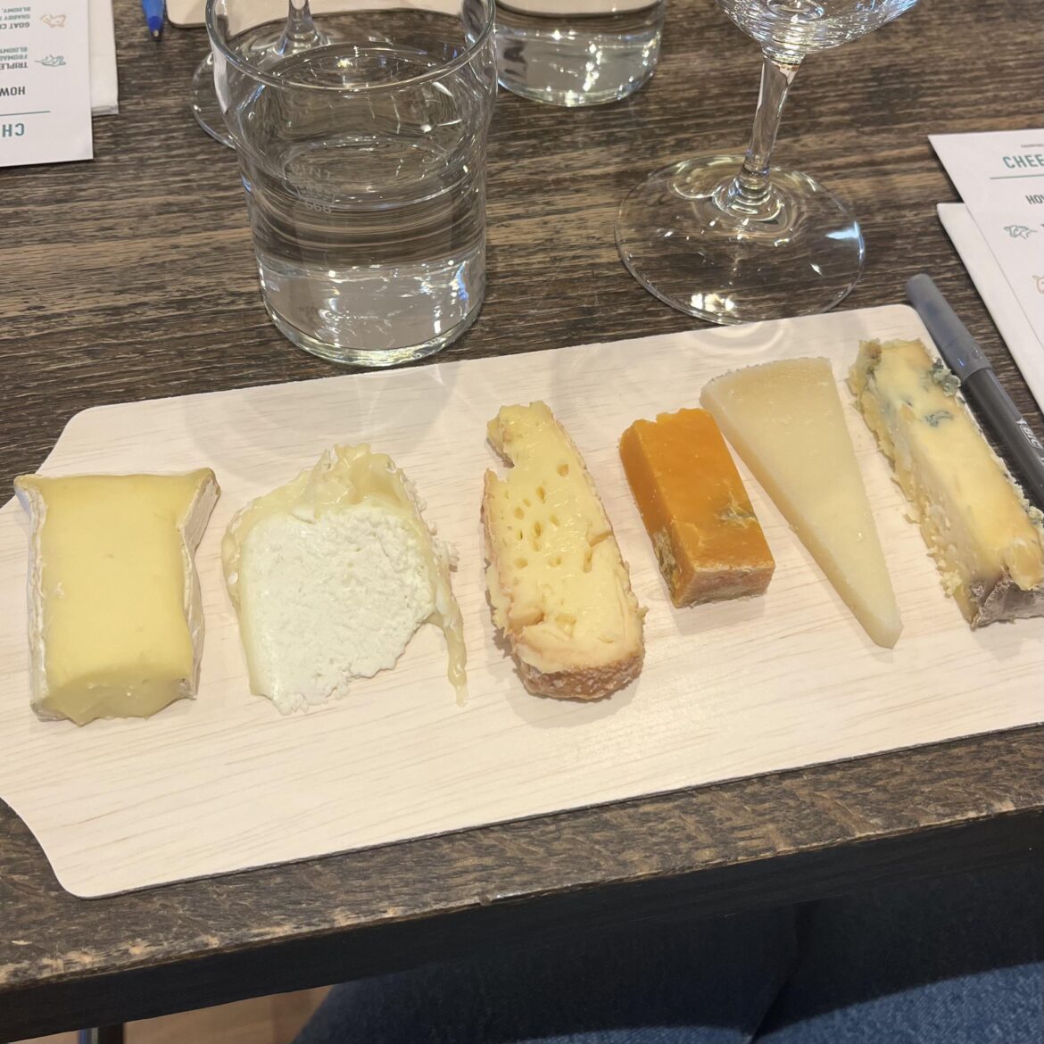 Wine and Cheese Pairing Class Spread
