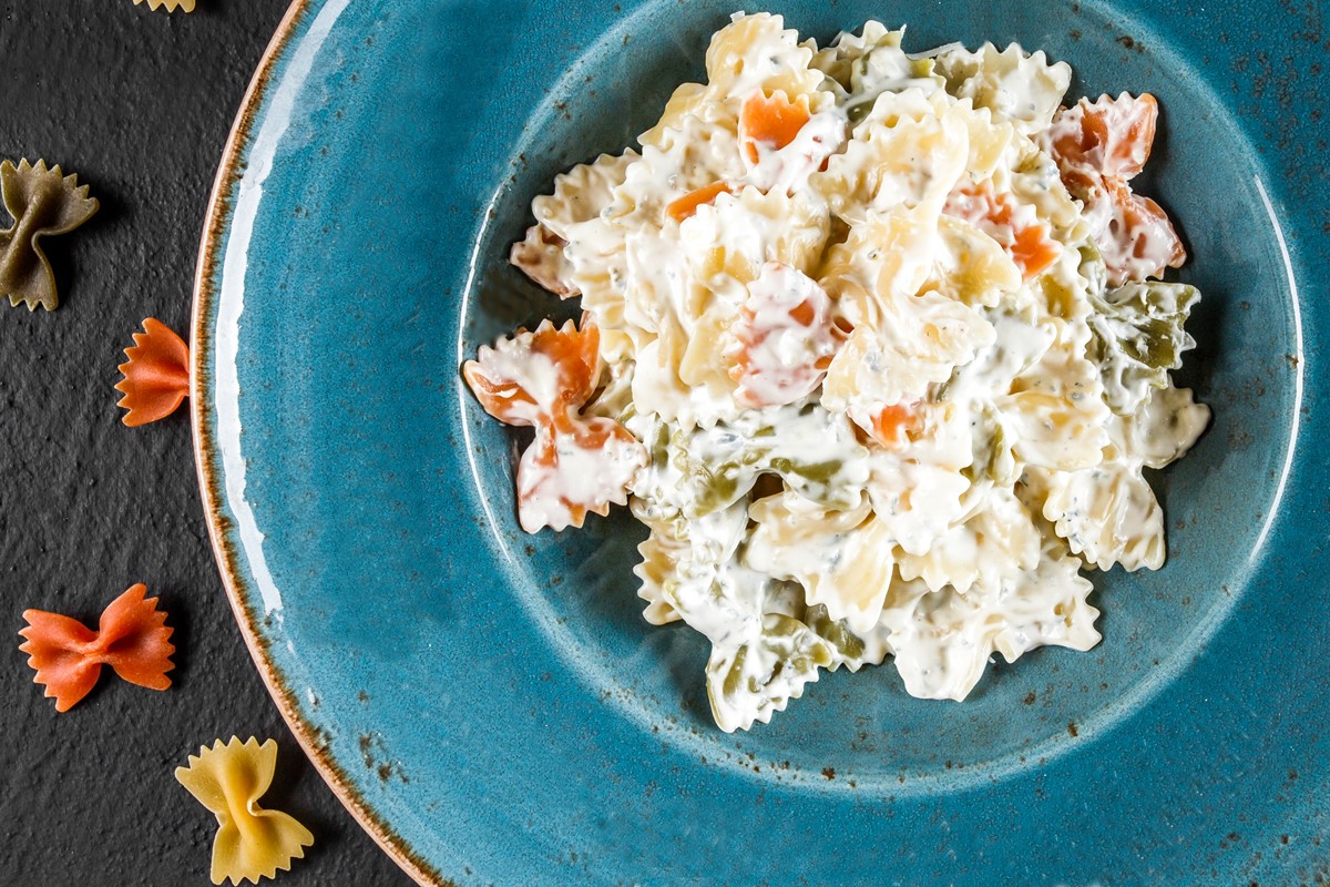 Creamy Vegan Pine Nut Cheese Pasta Recipe Infused with Green Tea - dairy-free and optionally gluten-free