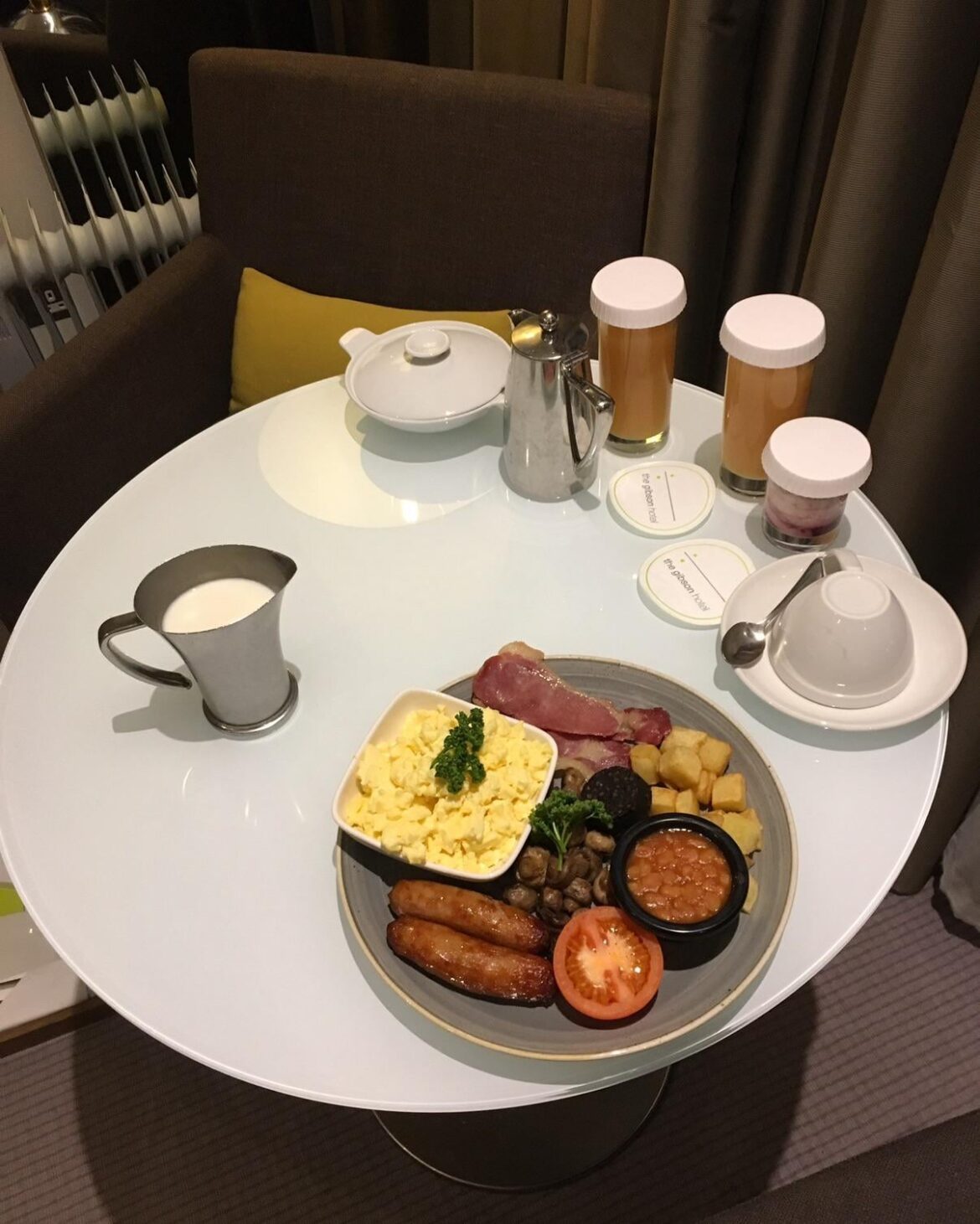 The Gibson Hotel Dublin. Please excuse the paddling pool of scrambled egg and the raw tomato.