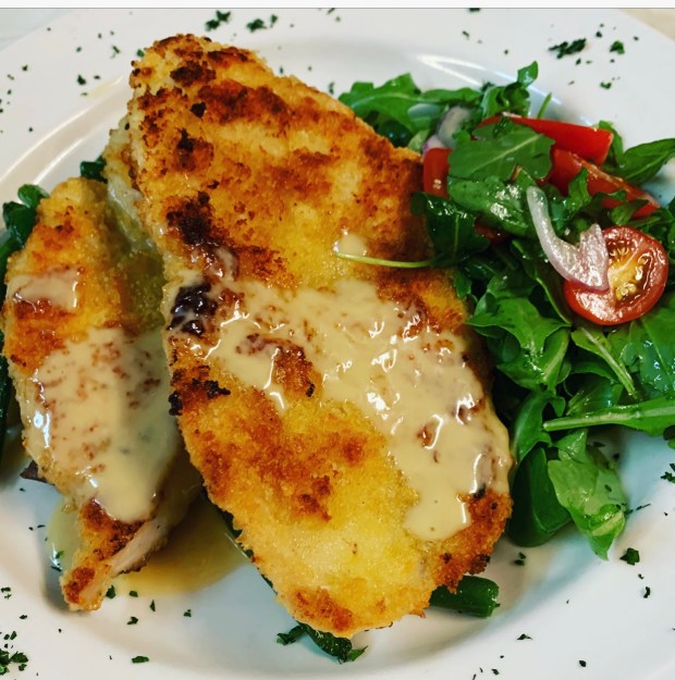 The Chicken Paillard dish from Jilly's Cafe and Restaurant is one of four entrees to be sold a discount for Central Street Restaurant Week. The week will highlight a variety of eateries on Central Street from April 7 to April 13. (Eda Nar)