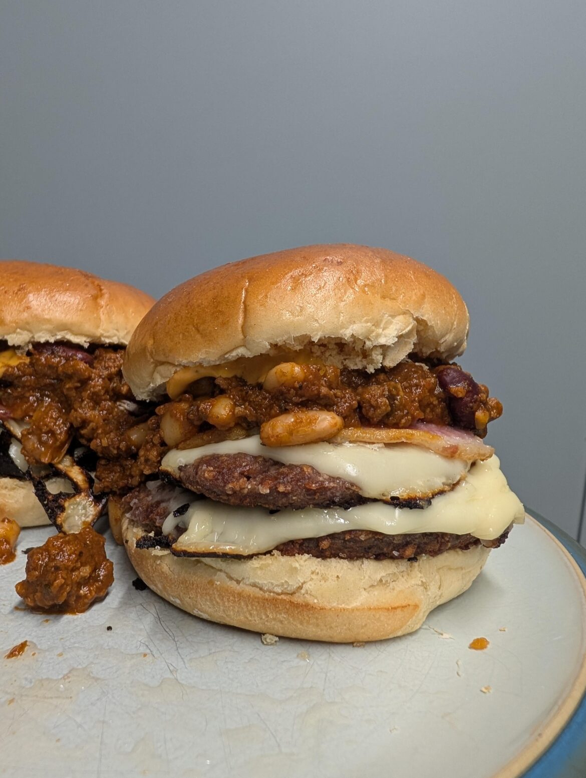 Chilli Cheeseburger with bacon.