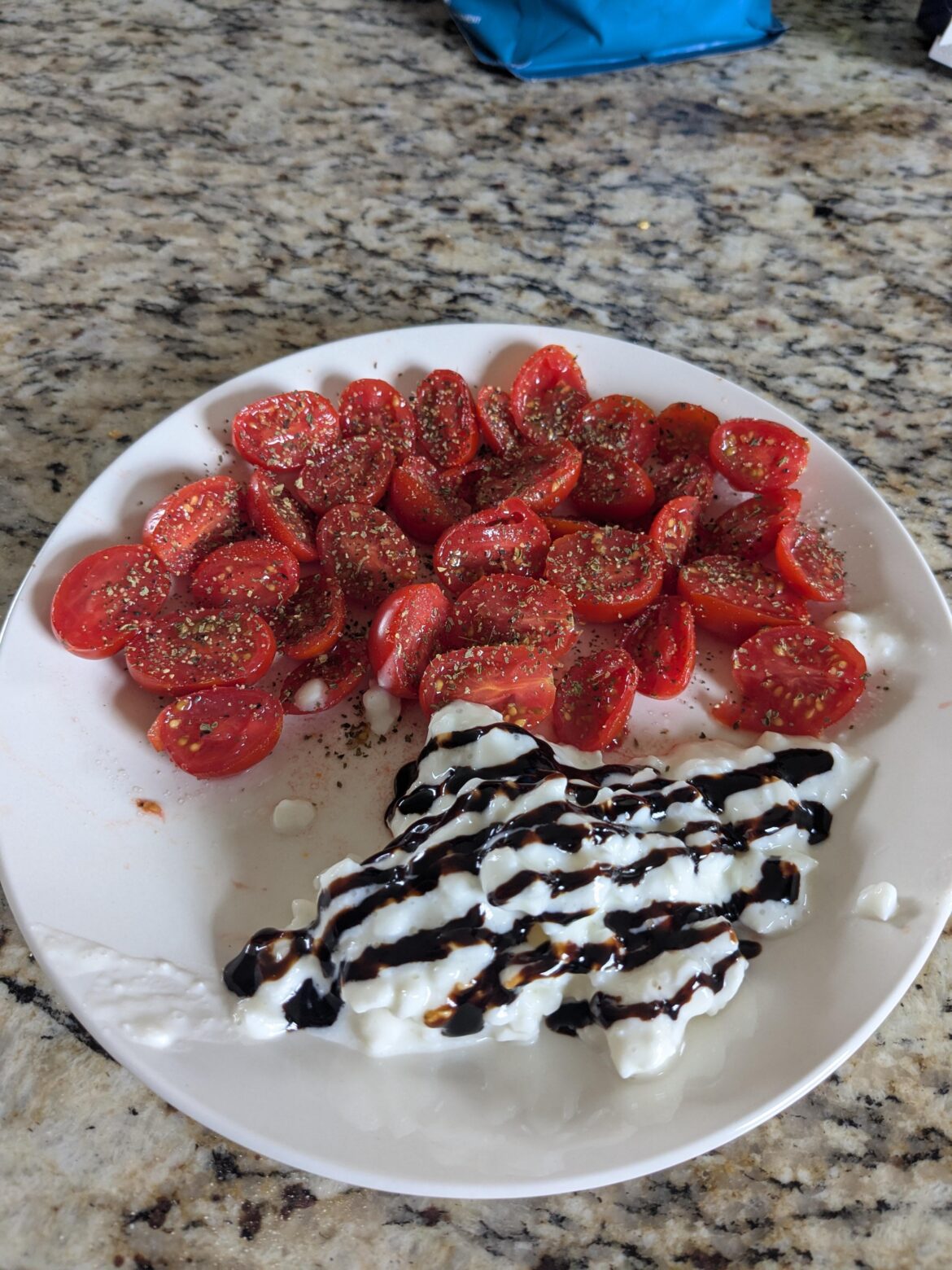 125cal balsalmic tomatoes and cottage cheese