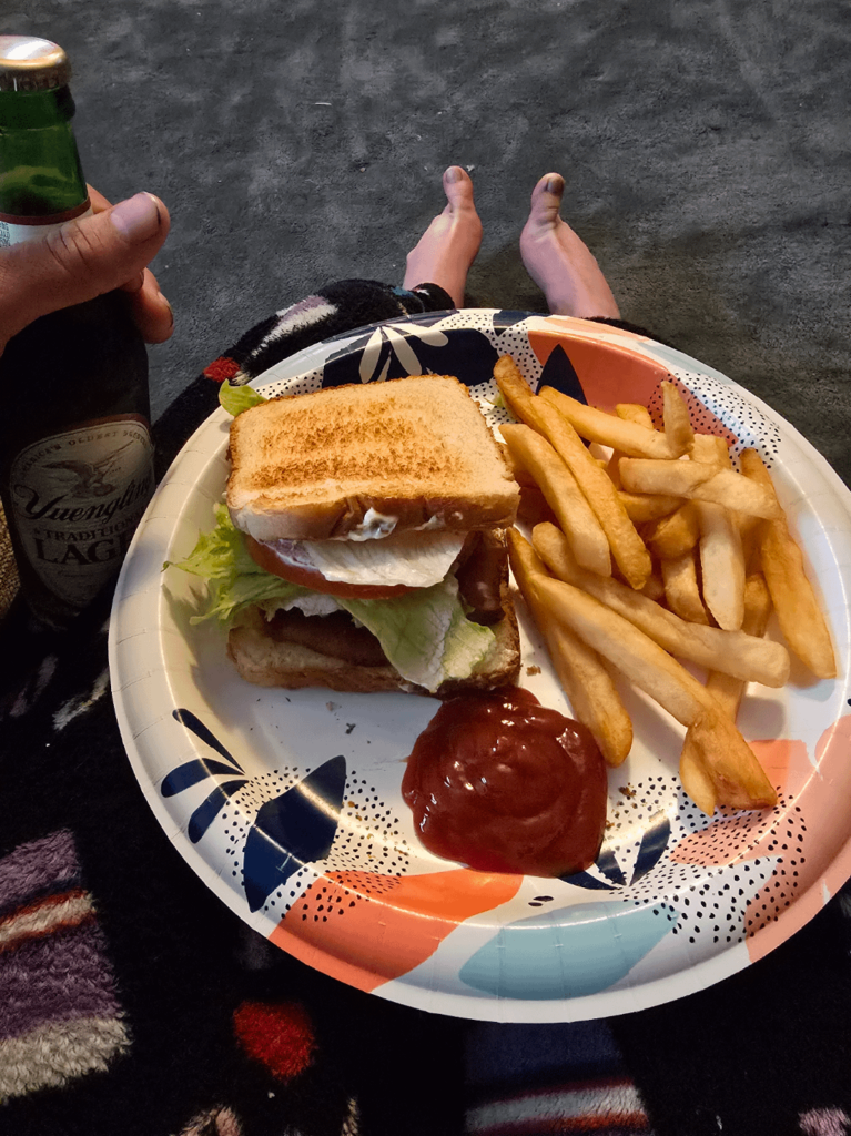 BLT with Fries and Yuengling for lunch