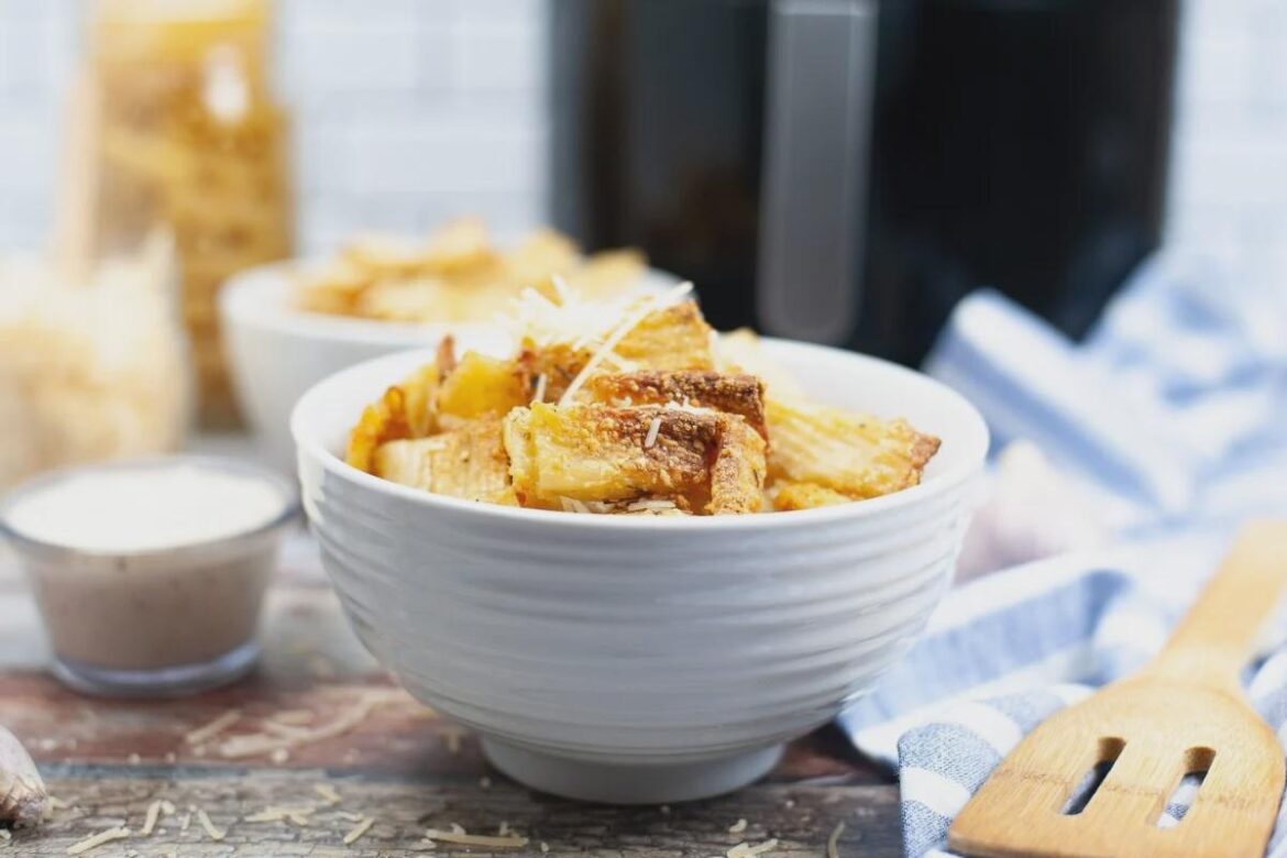 Air Fryer Pasta Chips With Parmesan