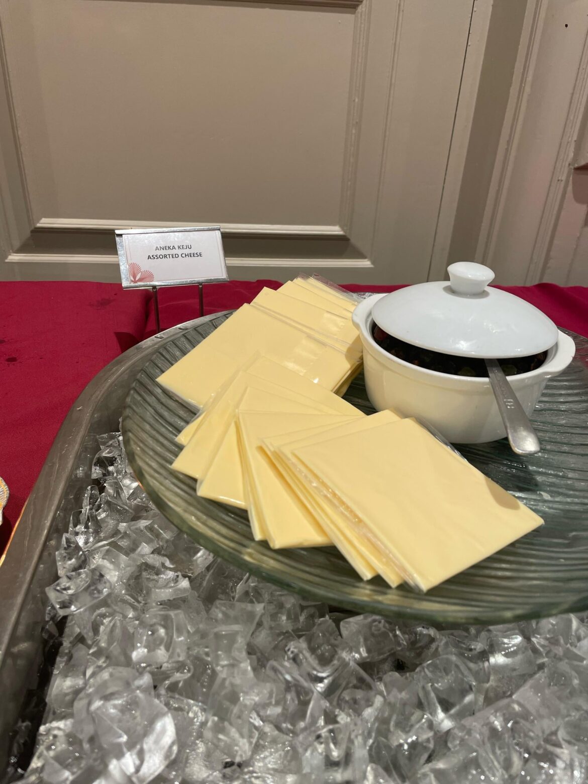 Assorted cheese plate at the hotel I’m staying at