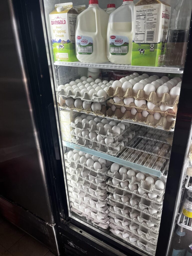 These are enough eggs for two days in my shop. Can you guess how much they cost?