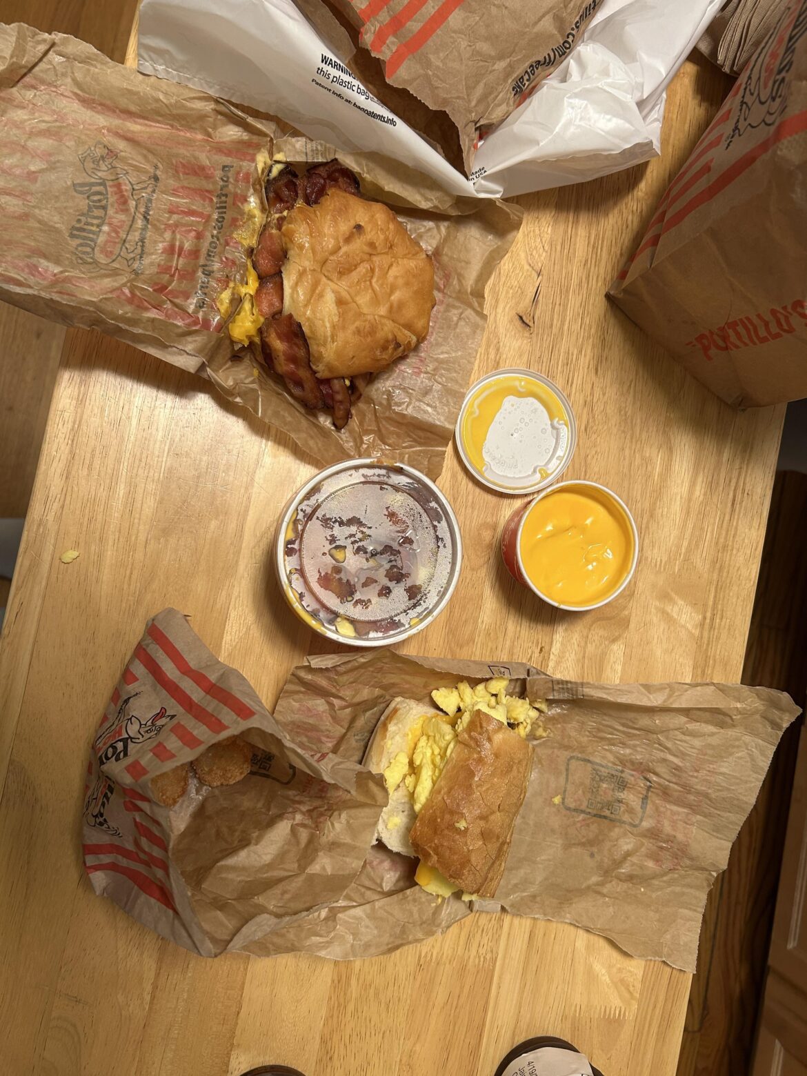 New portillos breakfast feast. We missed out on the donut! 🥺