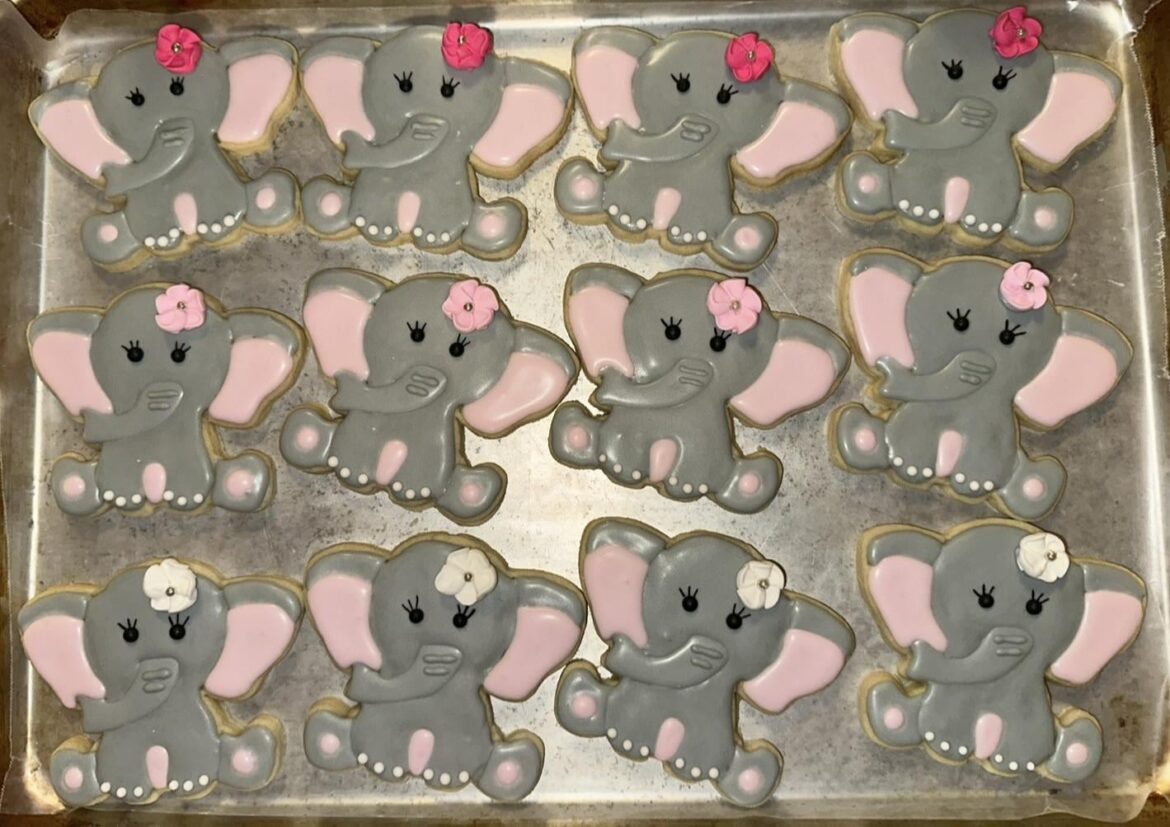 Made these elephant cookies for a baby shower