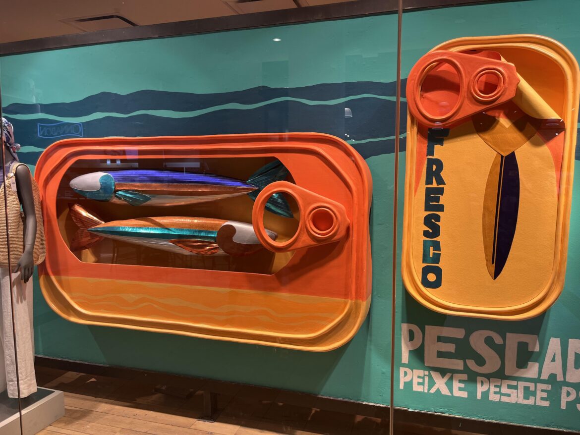 Display at a trendy store at the mall…Crazy how much sardines are becoming part of popular culture now.