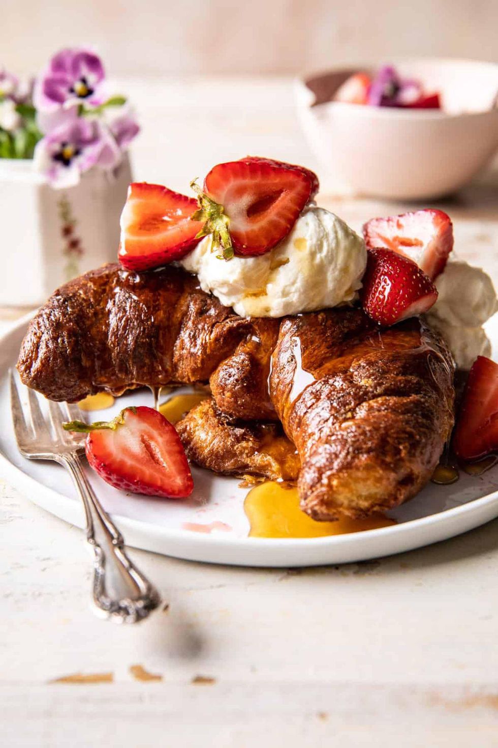 Strawberry & Cream Croissant French Toast