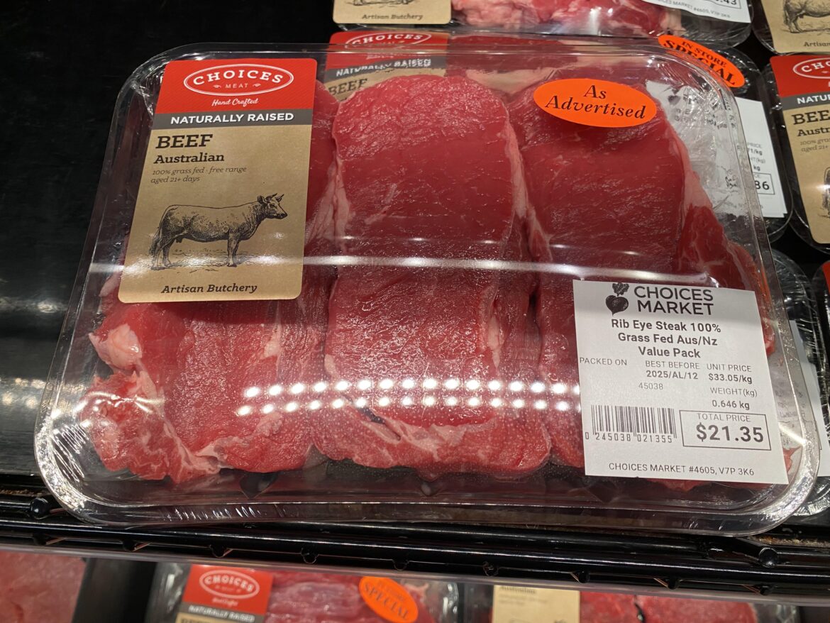 Is it my imagination or there’s no eye in these “rib eye” steaks?