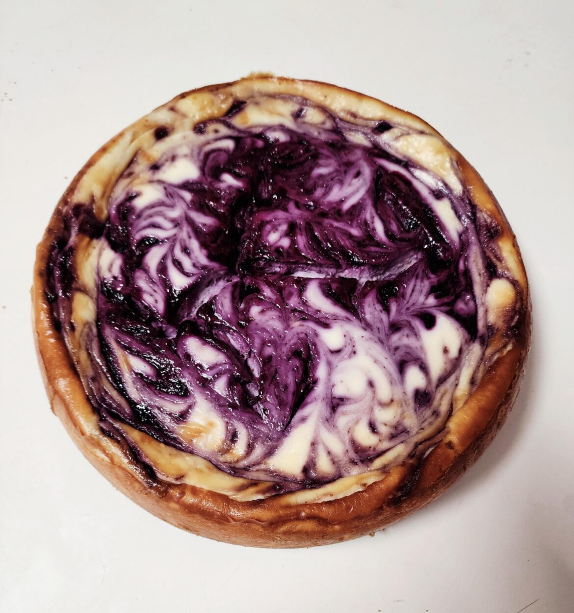 I made a lemon blueberry swirl cheesecake:)