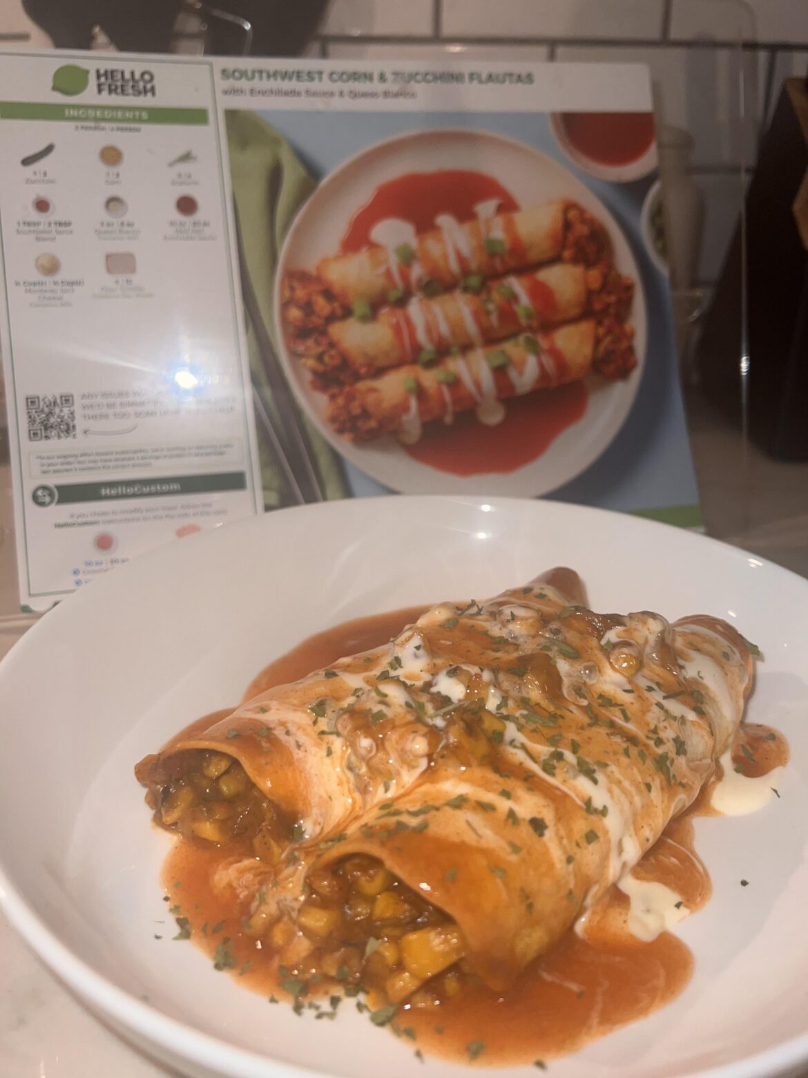 Southwest Corn and Zucchini Flautas 7.5/10