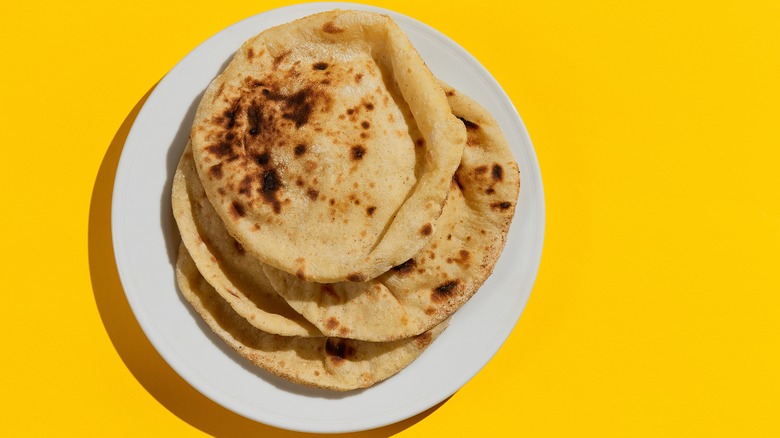 Egyptian bread yellow background