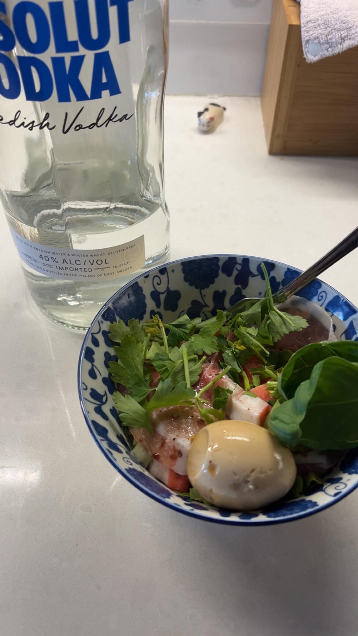 To the people who like imitation crab, you can slap it in a salad too and make it a healthy breakfast