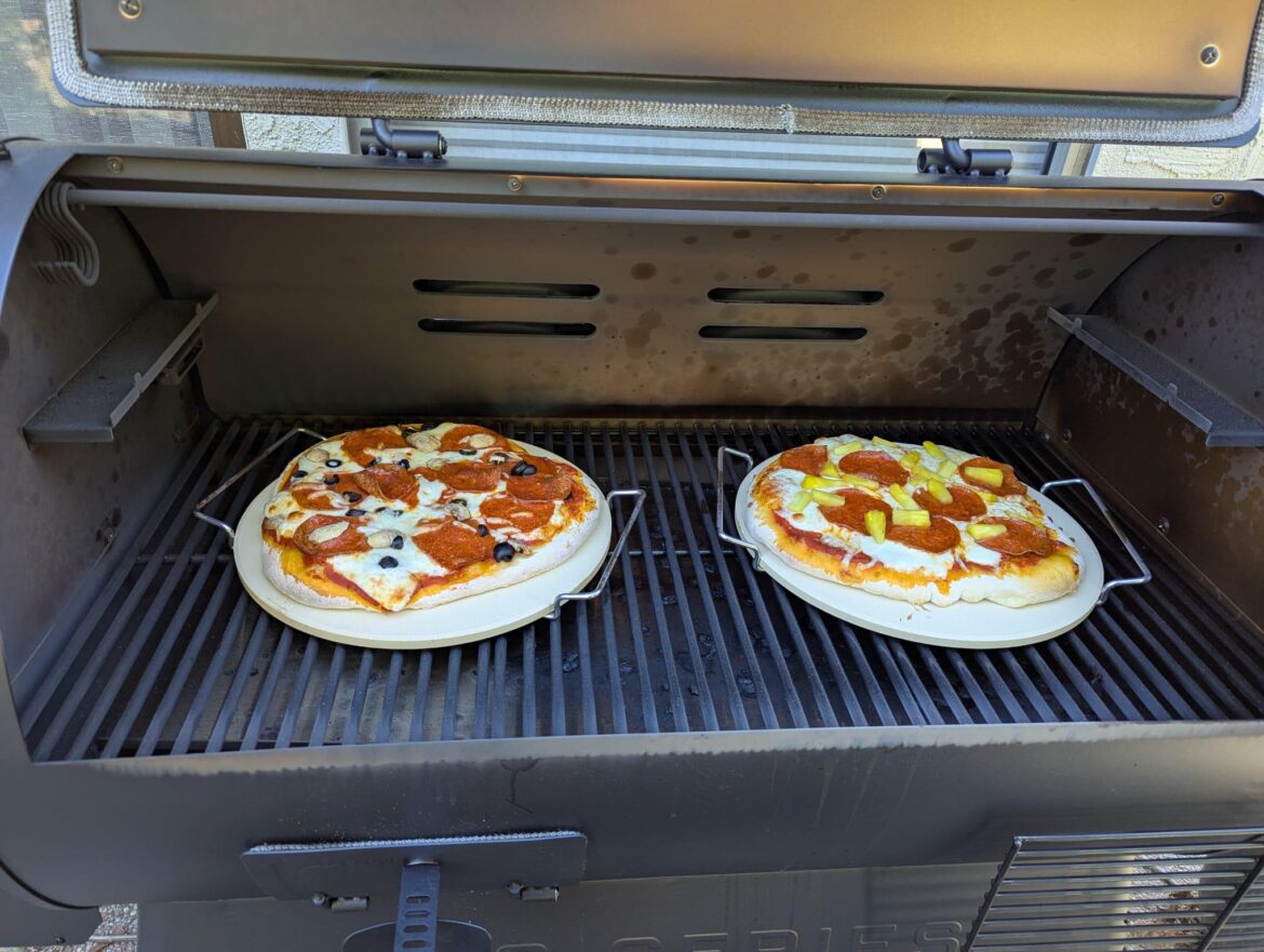 Smoked pizza on the Member's Mark Pellet Grill