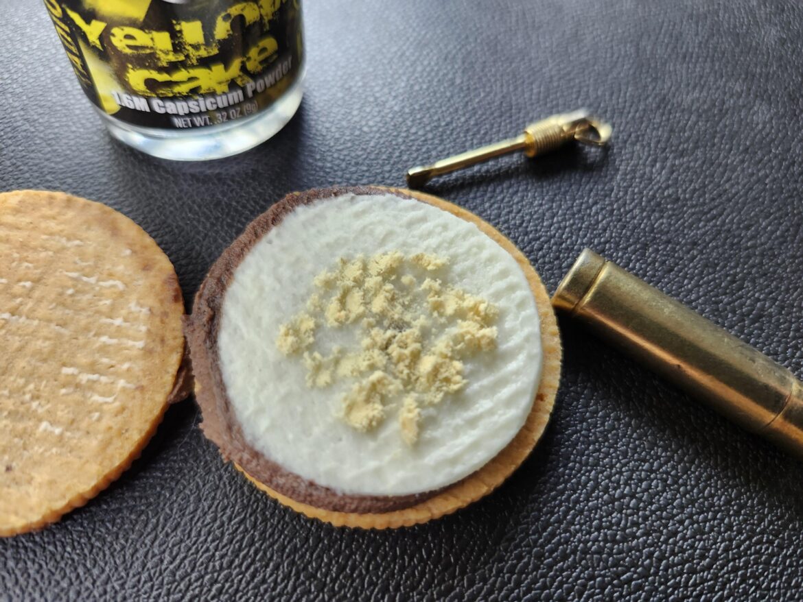 Anybody try maddog 357 yellow cake? I never thought I would actually use one of these taster spoons that come with the maddog 357 anniversary sauces but for the last couple weeks I have been carrying this around and dipping into it every few hours. This pic is my first time eating it on food. Anybody try maddog 357 yellow cake? I never thought I would actually use one of these taster spoons that come with the maddog 357 anniversary sauces but for the last couple weeks I have been carrying this around and dipping into it every few hours. This pic is my first time eating it on food.