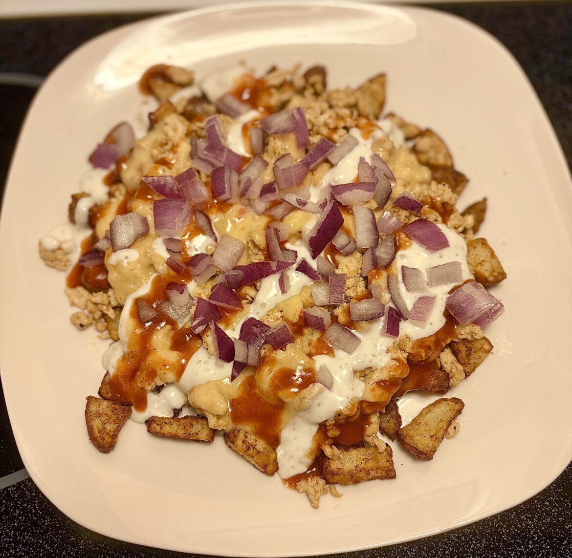 taco bell cheesy fiesta potatoes dupe but make it high volume! nearly 60g protein & 500 calories