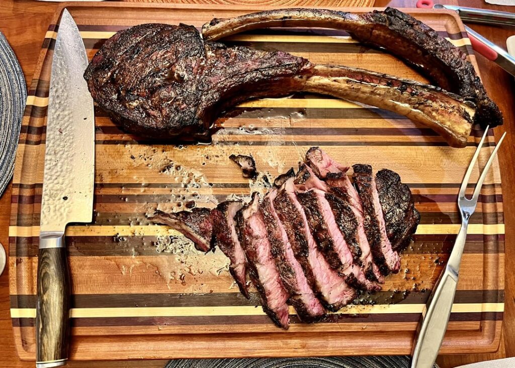 BBQ Beef Short Ribs + Reverse Seared Tomahawks Cooked on the same smoker at the same time. Yoder YS640