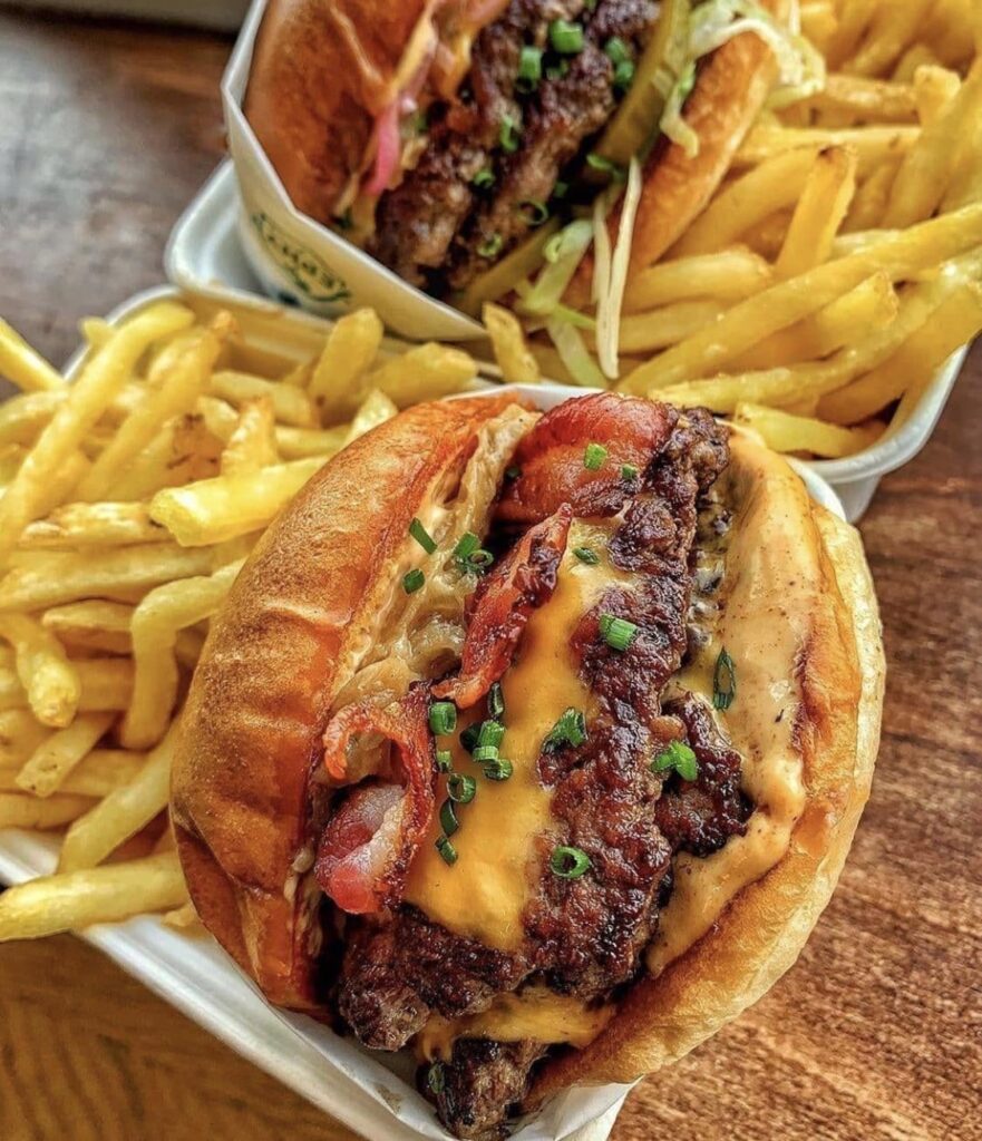 Burgers with fries