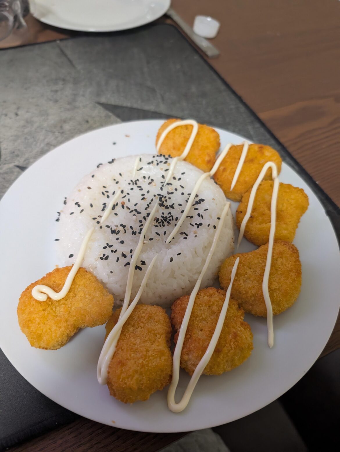 chicken nuggets and rice