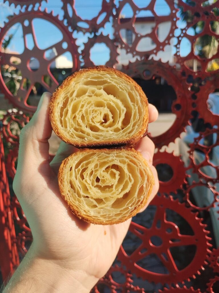 Best croissants I've made yet, hand laminated, home oven.