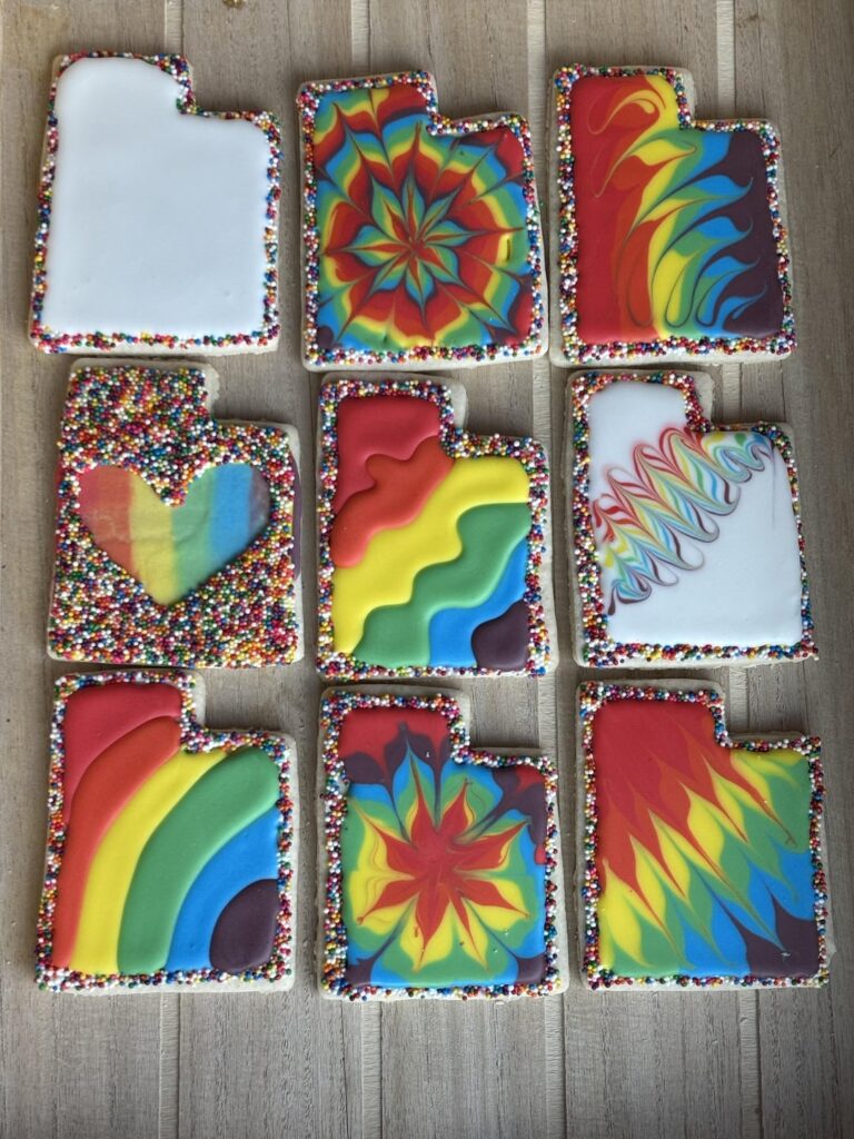 Utah recently passed a law that disallows pride flags from being displayed in government buildings.  I dedicate these cookies to the state legislature.