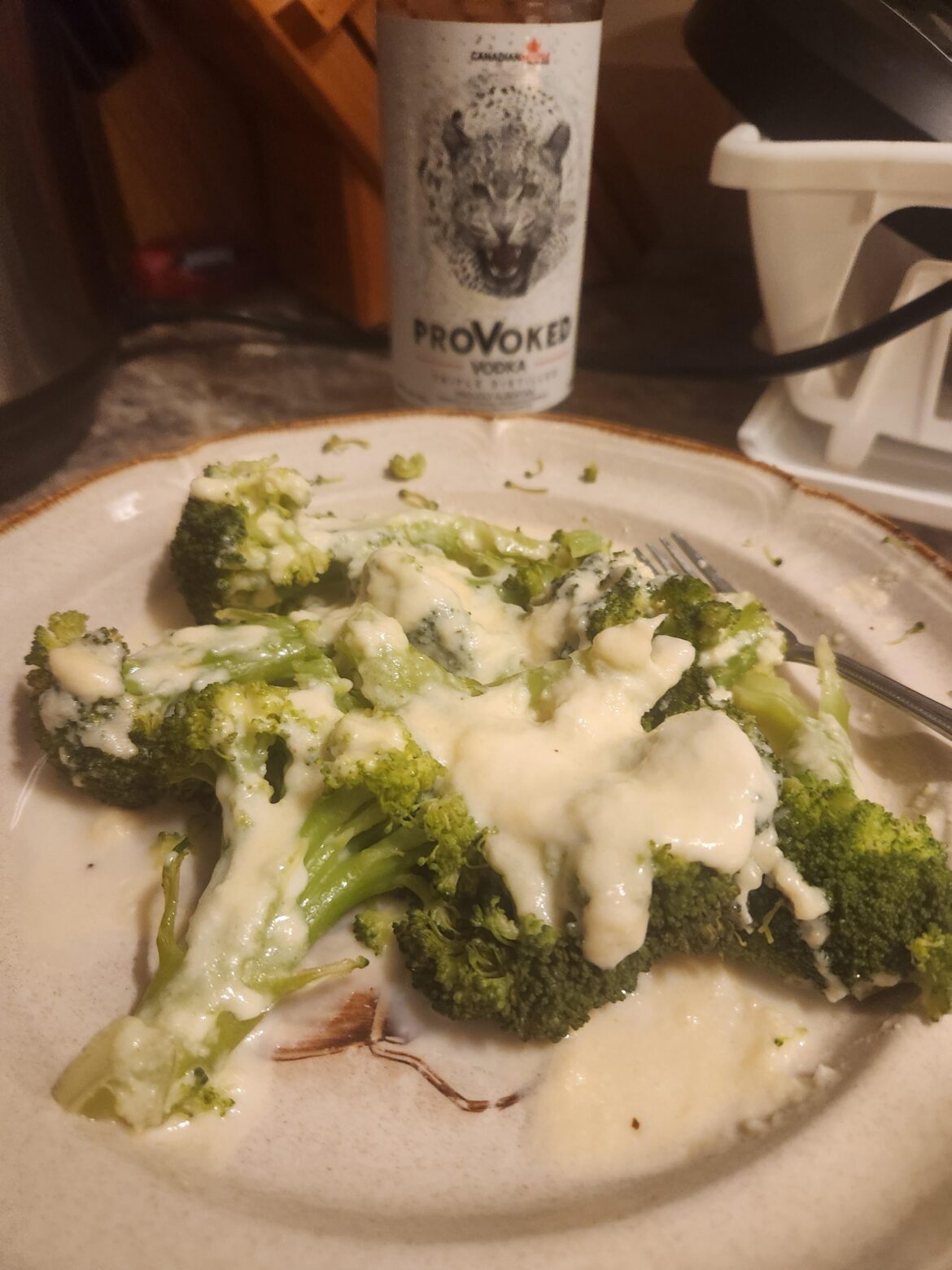 Havarti and parmesan on broccoli. I dunno why.