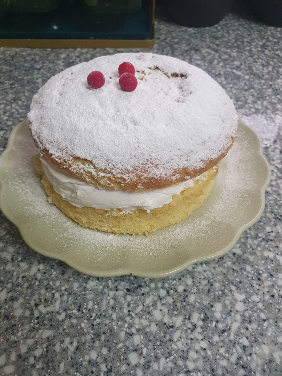 Homemade victoria sponge cake