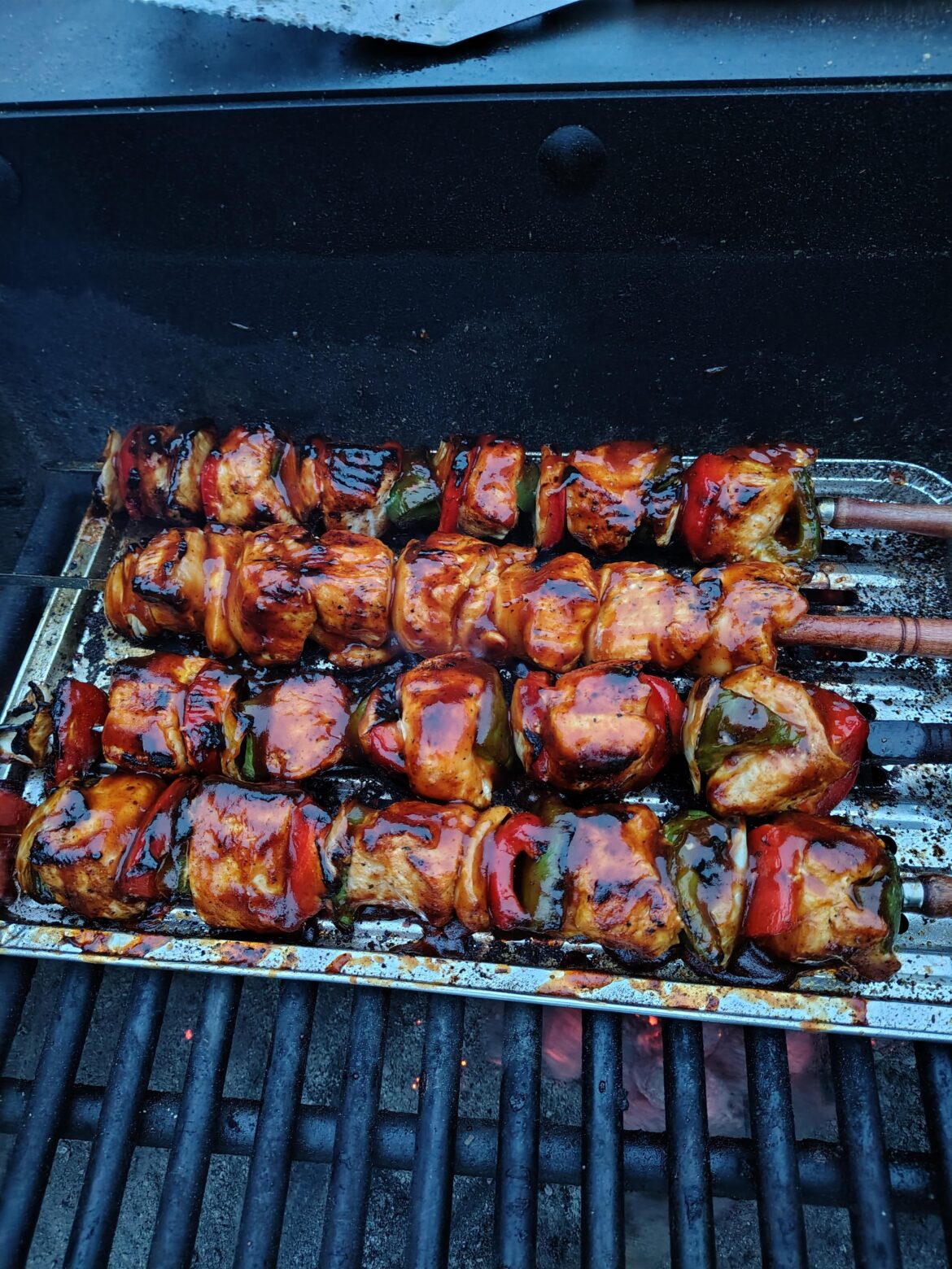 Some BBQ chicken kabobs I made last night