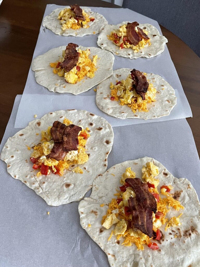 Made breakfast burritos for the week