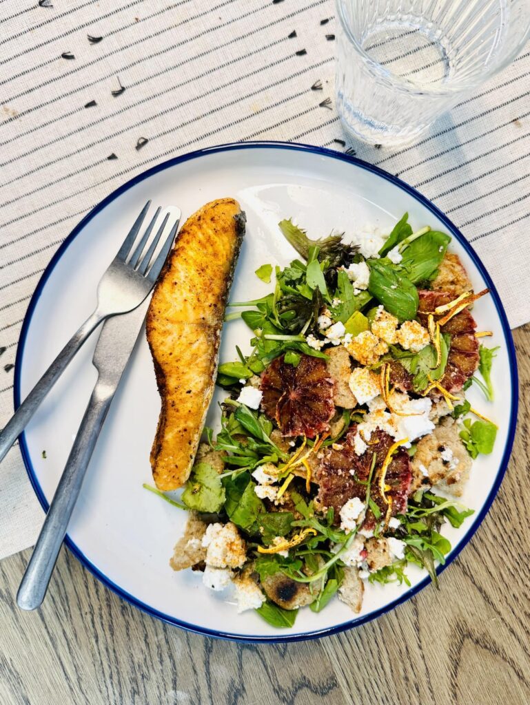 blood orange salad with salmon