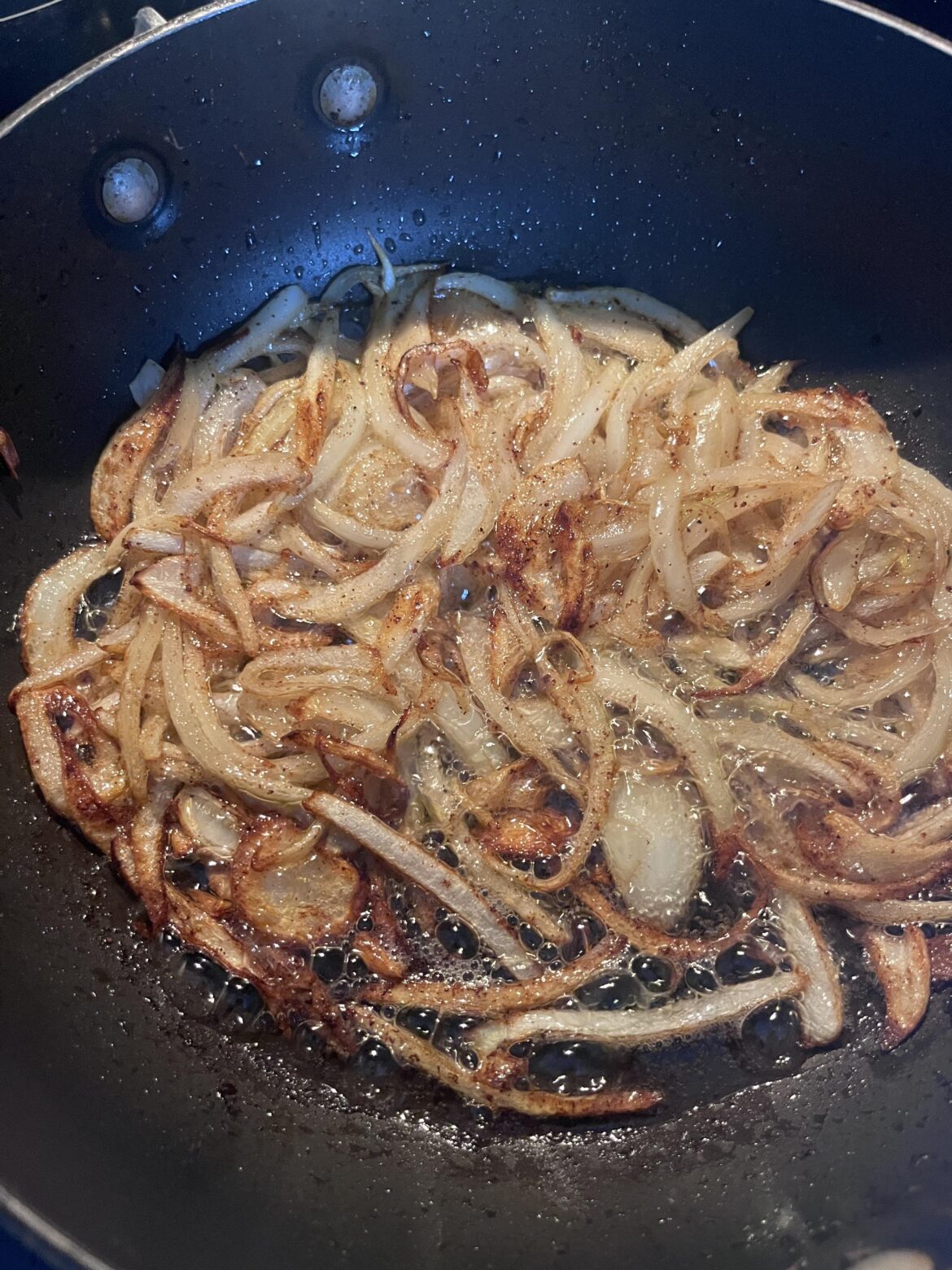 Bacon fat fried onions