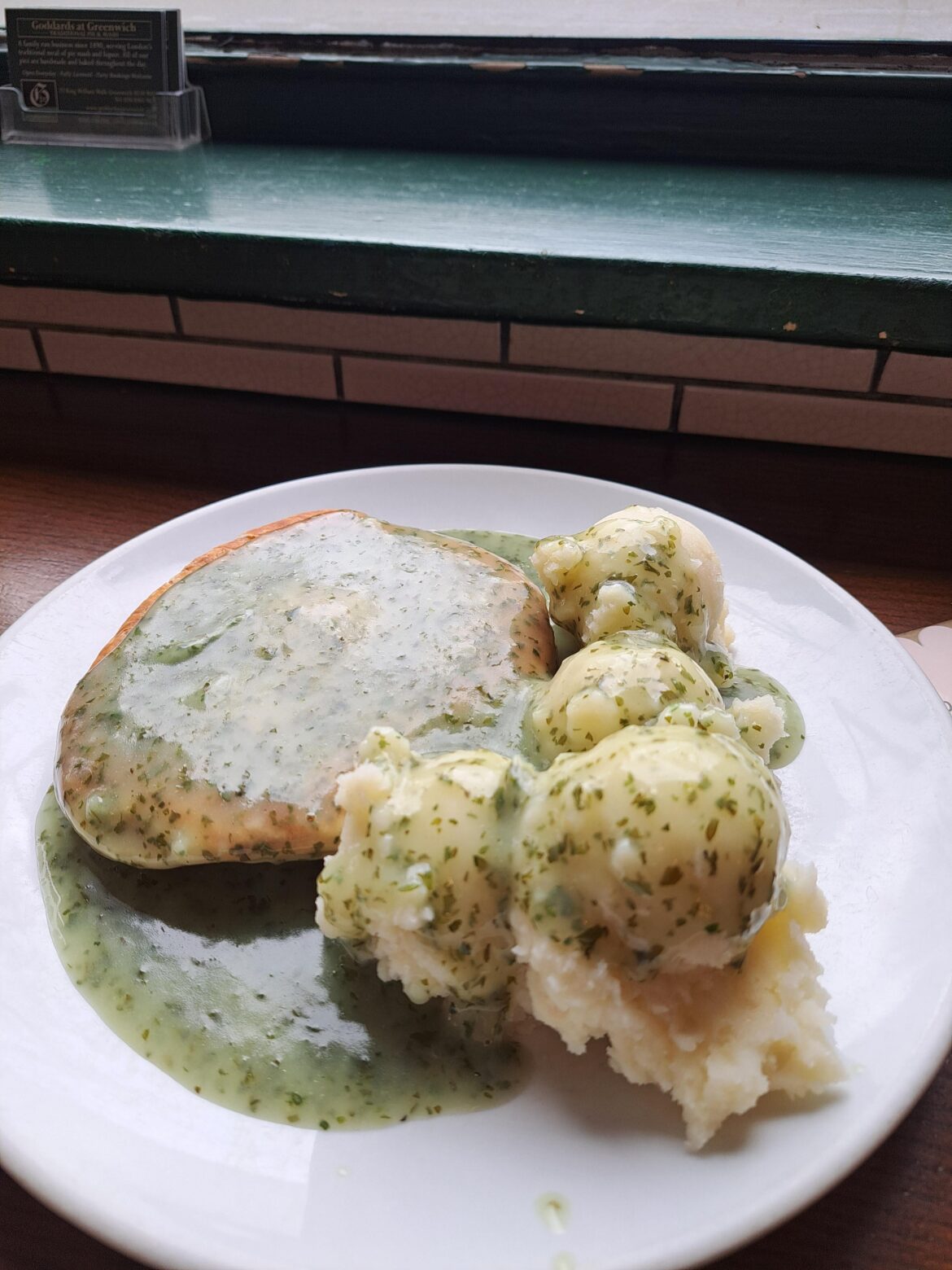 Pie and mash. Bosh.