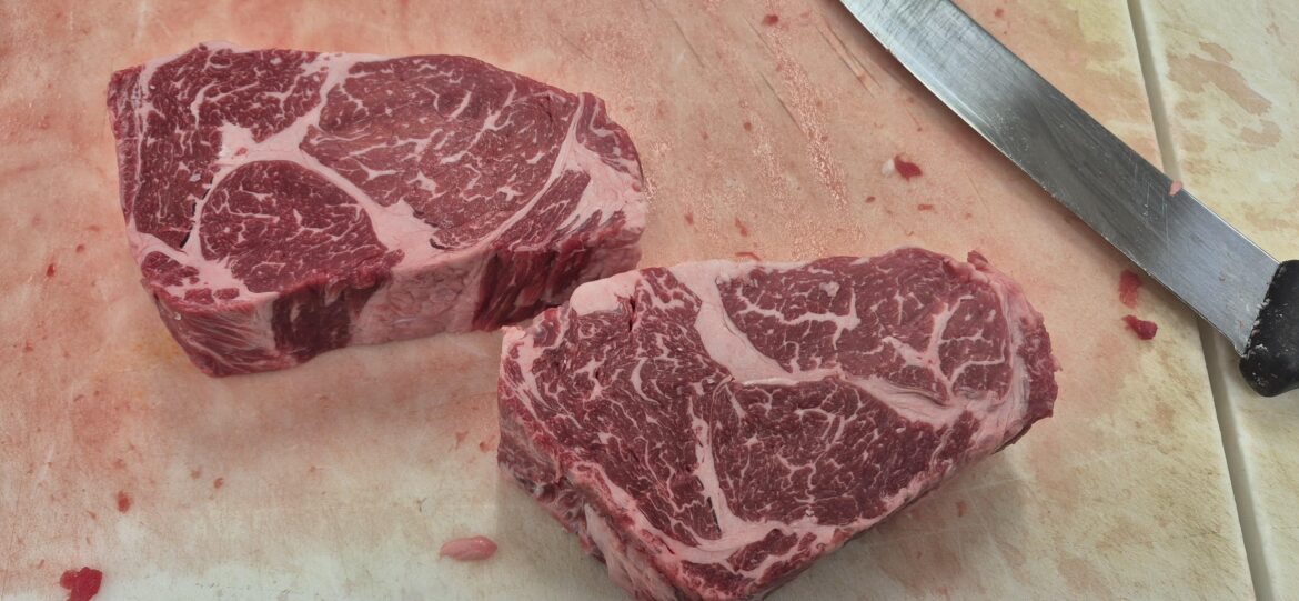 It's days like today I'm glad I became a meat cutter. First two cut from a Choice grade primal.