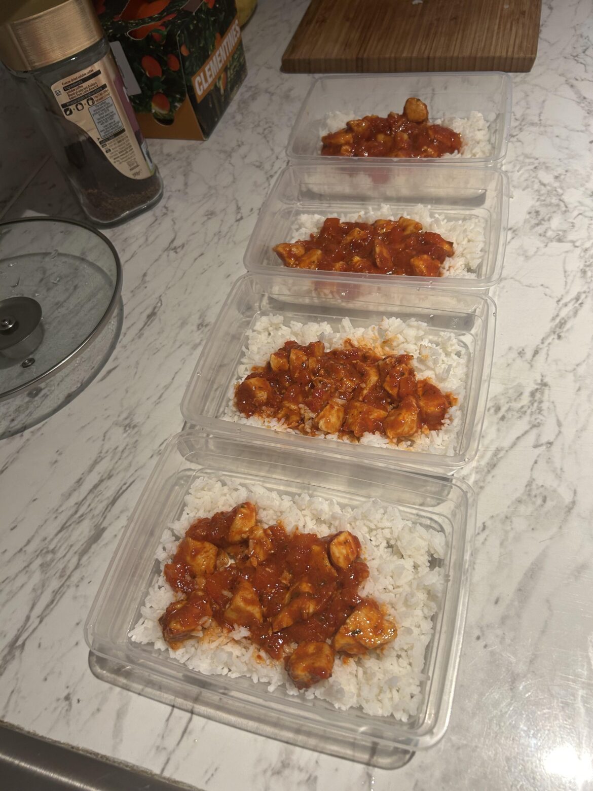 First ever meal prep. Extremely proud of myself lmao cause I never made such a complete meal ever and now I made 5 portions at the same time