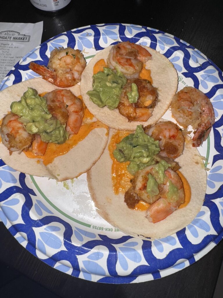 Garlic Parmesan shrimp tacos