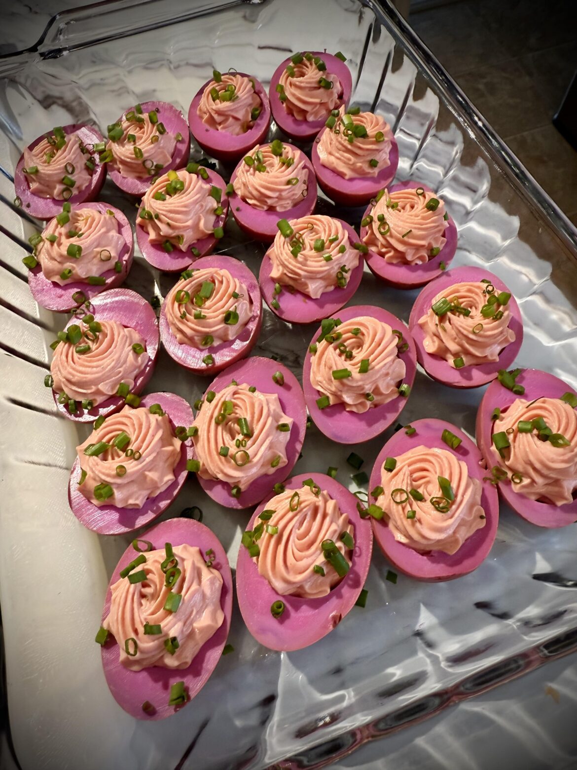 Beet pickled devilled eggs