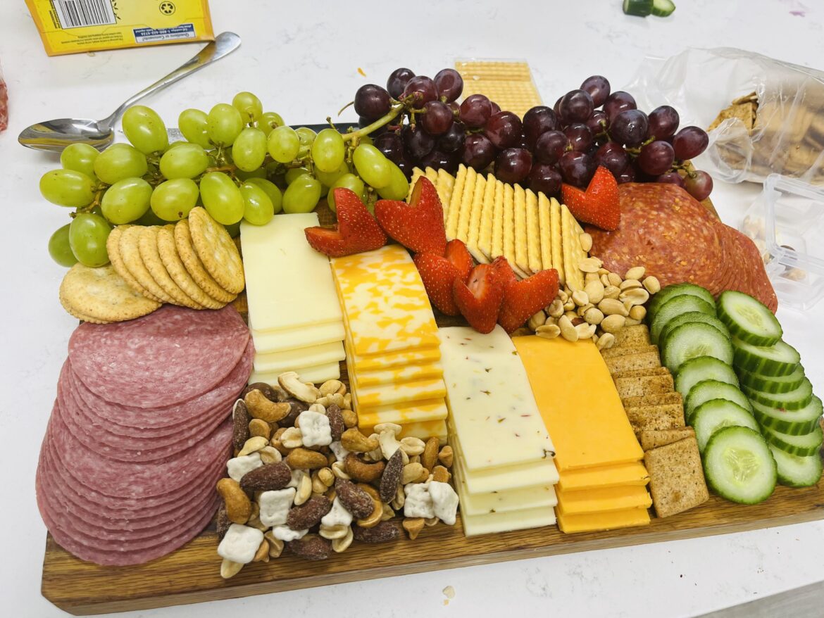 My 13 yr old daughter’s first charcuterie board ! Not too bad ☺️🥹
