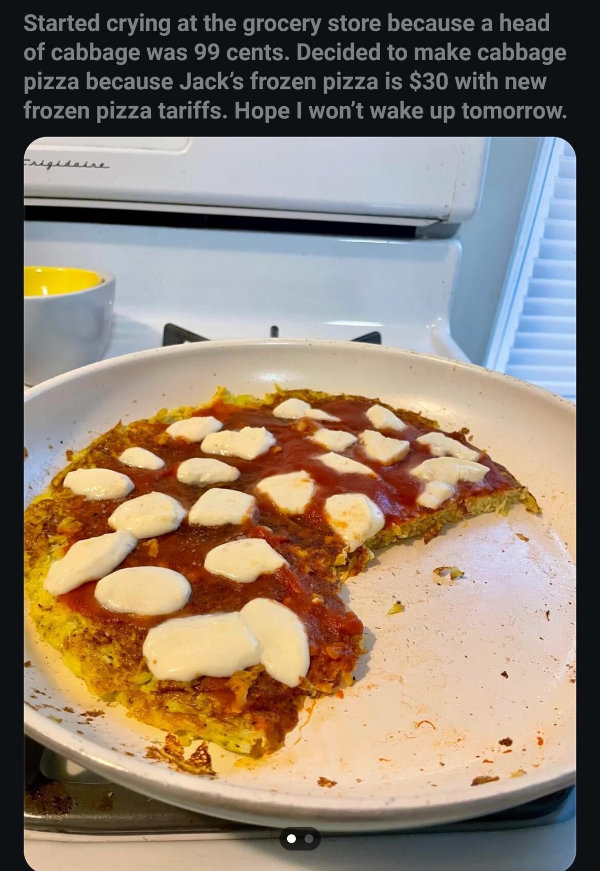 Cabbage pizza. Don't really know what to say about this one