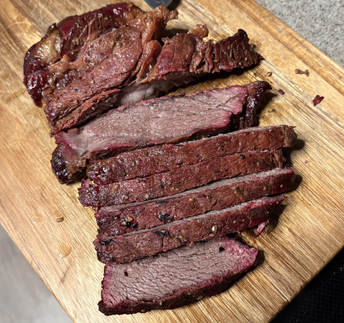 First smoked chuck roast I’ve ever made. Turned out a touch dry, nothing a dab of sauce couldn’t fix!
